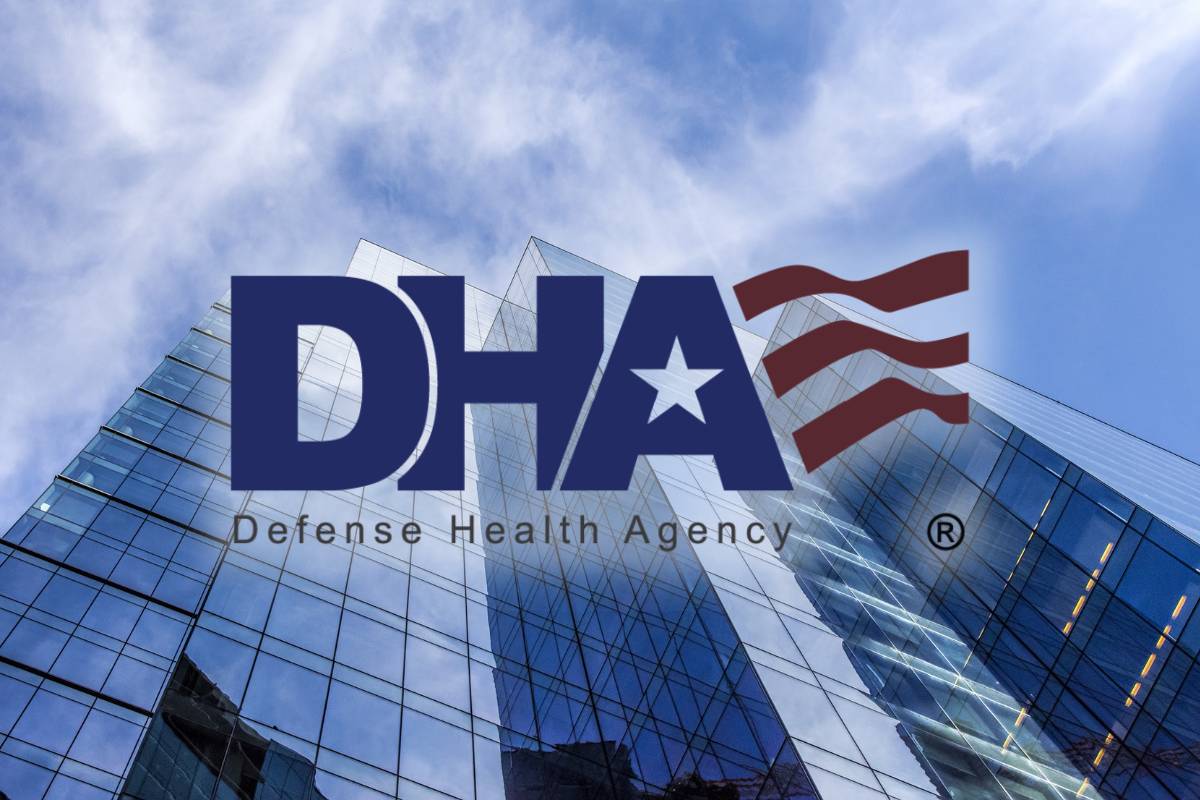 DHA Logo Overlaid on Cityscape