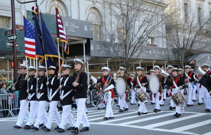Photo of USMMA marching in a parade