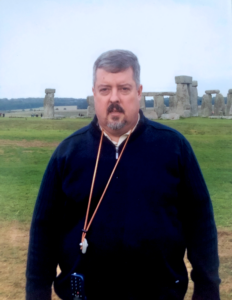 Rod standing in front of Stonehenge.