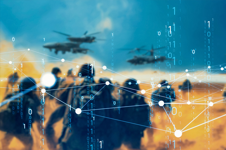 Abstract image representing Army modernization and contracting systems.